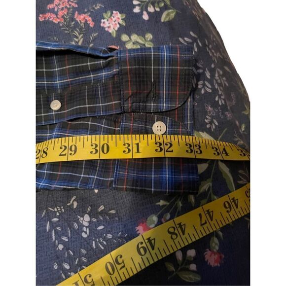 Chaps Mens Plaid Curved Hem Easy Care Long Sleeve Button Down Shirt Size Large - Picture 2 of 13